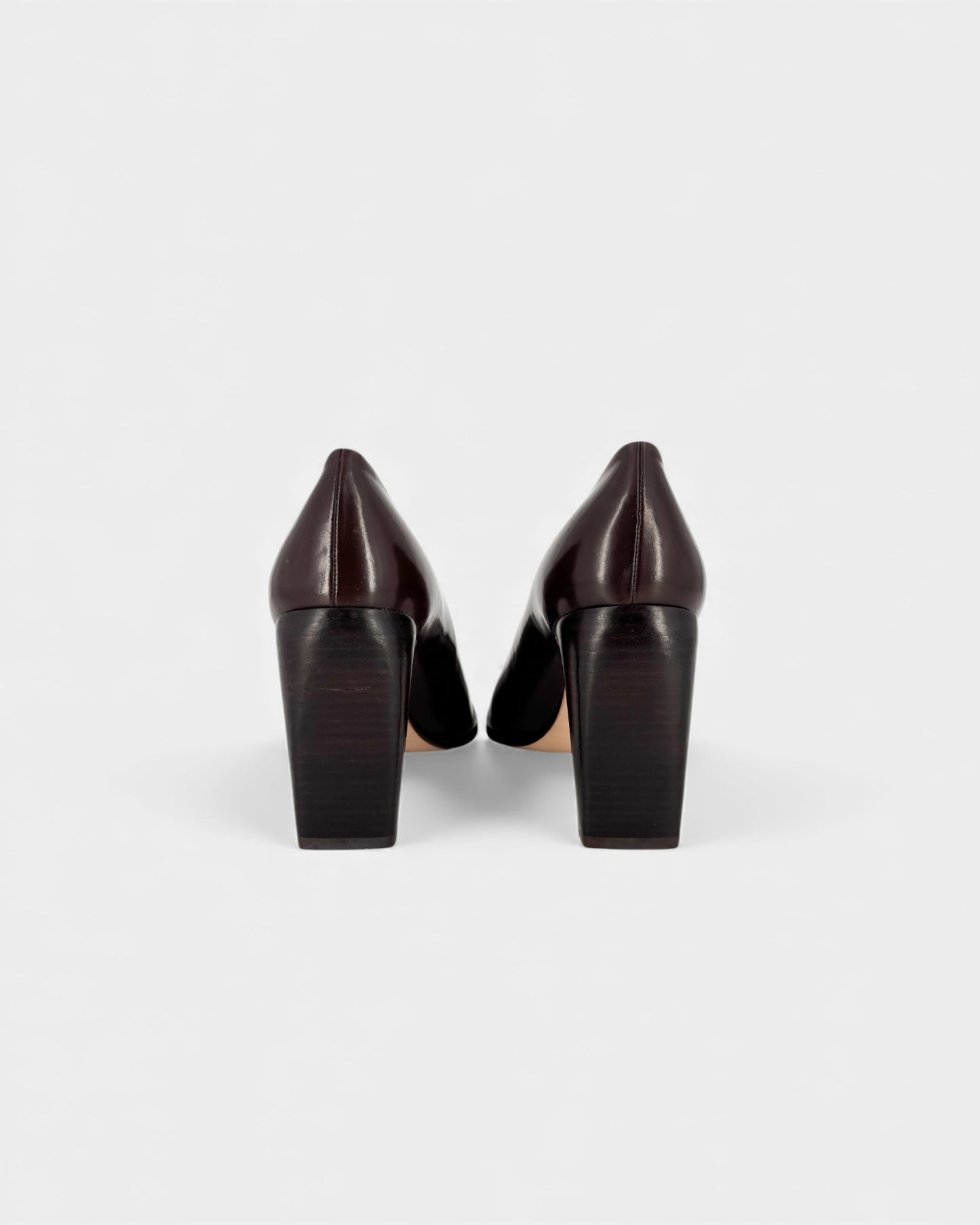 Escarpins en cuir chocolat