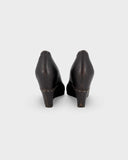 Escarpins compensés en cuir marron