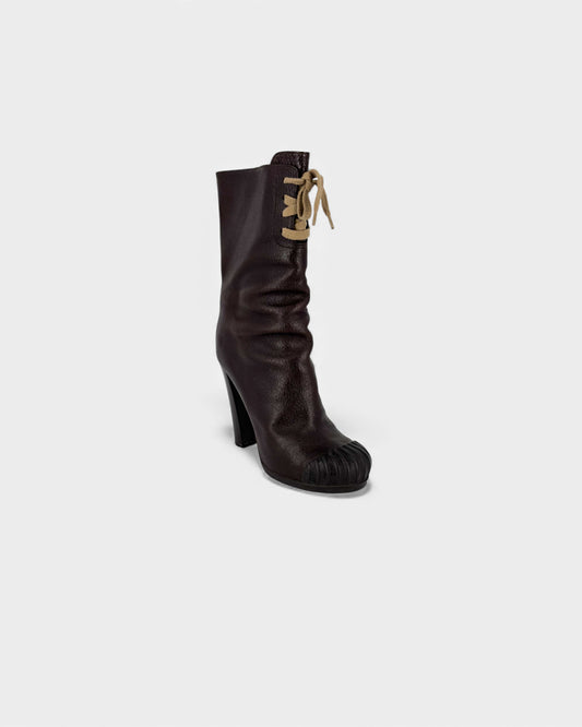 Bottines marron en caoutchouc
