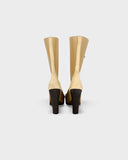 Bottines en caoutchouc beige