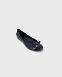 Black patent leather ballerina flats