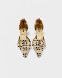 Escarpins dorés en tissu