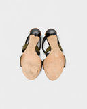 Sandales à bandes kaki cloutées