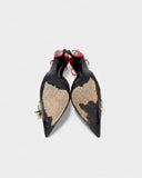 Slingbacks rouges fleurs