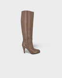 Taupe leather boots
