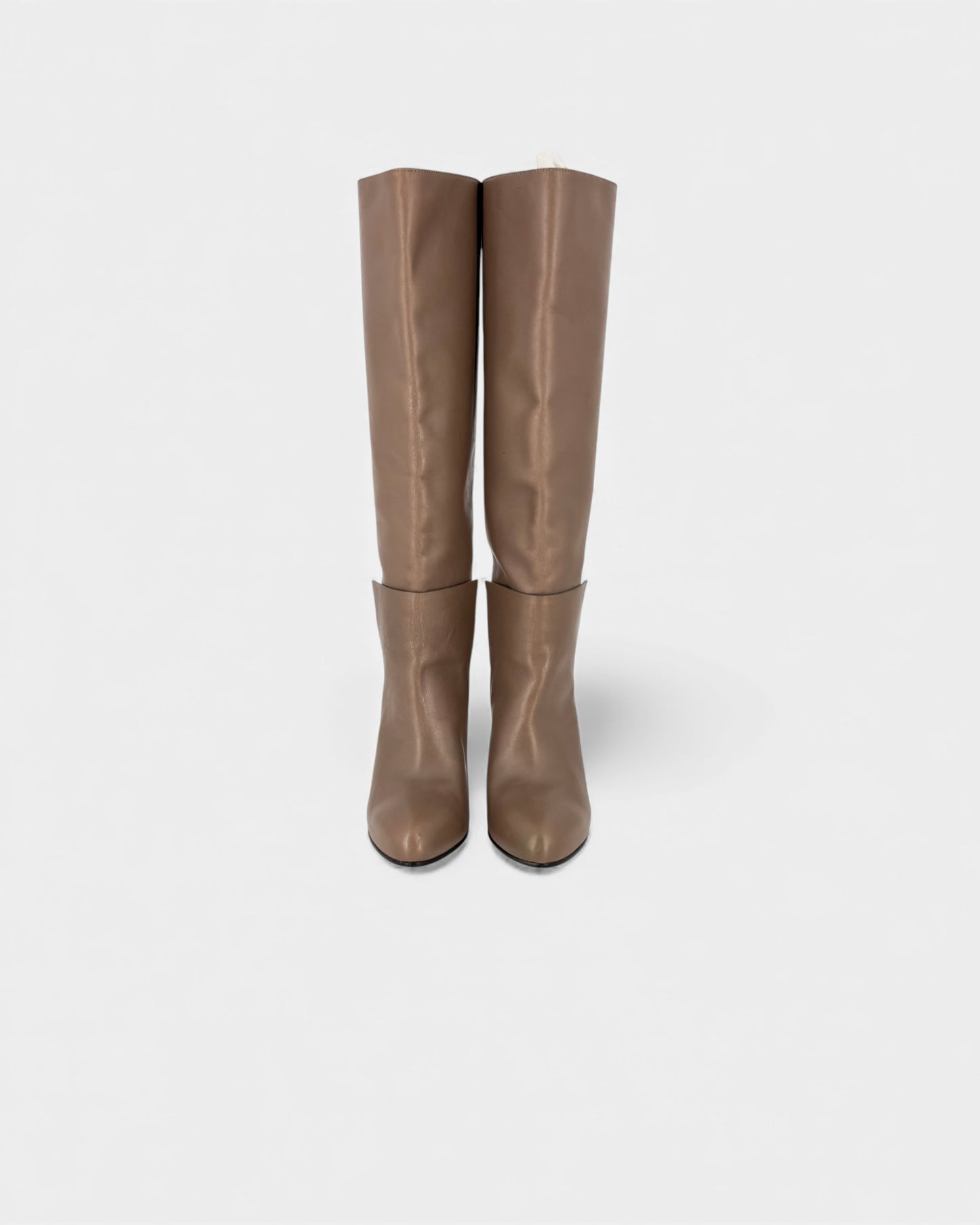 Bottes en cuir taupe