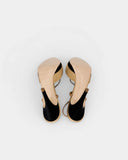 Sandales en satin beige à brides fines