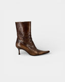 Brown leather ankle boots