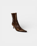 Brown leather ankle boots