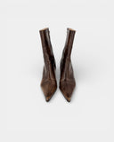 Brown leather ankle boots