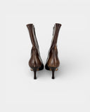 Brown leather ankle boots