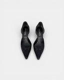 Escarpins en dentelle noire brillante