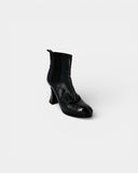 Black leather ankle boots