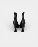 Black leather ankle boots