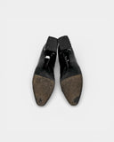 Black leather ankle boots