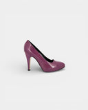 Purple patent leather pump