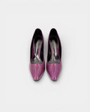 Purple patent leather pump