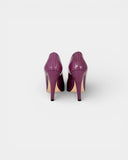 Purple patent leather pump