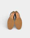 Bottine compensée en cuir brun