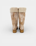 Bottes en cuir patiné, doublées shearling