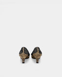 Escarpins en tweed et effet python