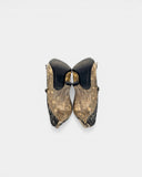 Escarpins en tweed et effet python