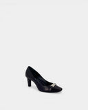 Escarpins noirs boucle argentée