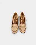 Mocassins à talon beige