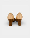 Mocassins à talon beige