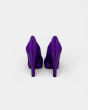Escarpins violets à bout ouvert