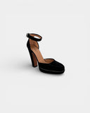 black suede sandals