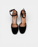 black suede sandals