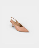 Escarpins slingback nude en cuir