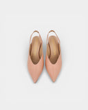 Escarpins slingback nude en cuir