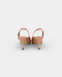 Escarpins slingback nude en cuir