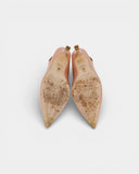 Escarpins slingback nude en cuir