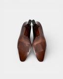 brown leather pumps
