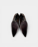 Escarpins brun brodé