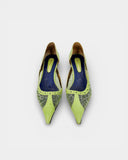 Escarpins verts à motif léopard