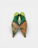 Escarpins verts à motif léopard