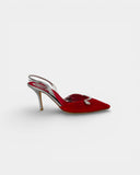 Escarpins vintage rouges à bride