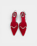 Escarpins vintage rouges à bride