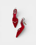 Escarpins vintage rouges à bride