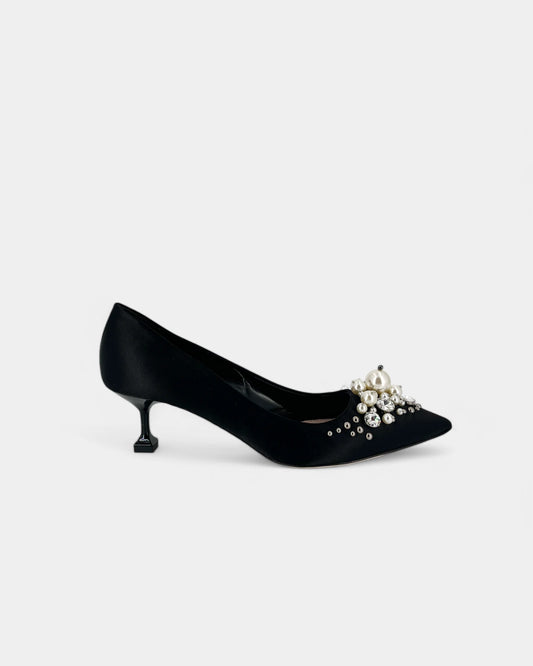 Escarpins noirs à perles - 38.5 EU / 8.5 US