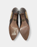 Escarpins marron à imprimé serpent