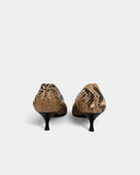 Beige scalloped pumps