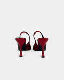 Red reptile print slingbacks