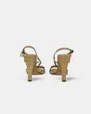 Beige reptile pattern heeled sandals - 39 EU / 8 US