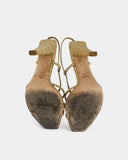 Beige reptile pattern heeled sandals - 39 EU / 8 US