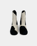 Two-tone pony-style leather ankle boots